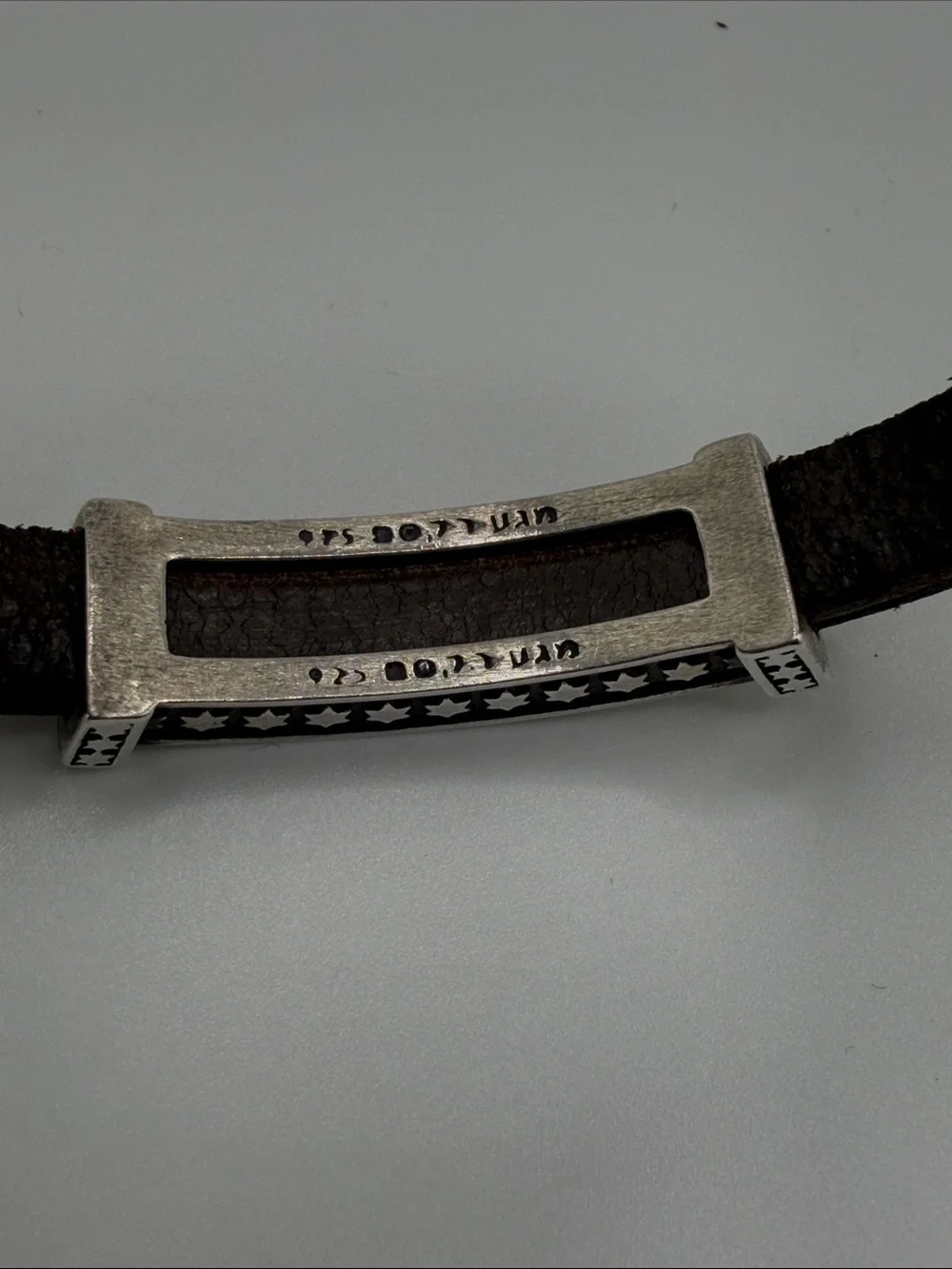 Kabbalah Men's Bracelet Shema Israel Sh'ma Yisrael Silver 925 Leather